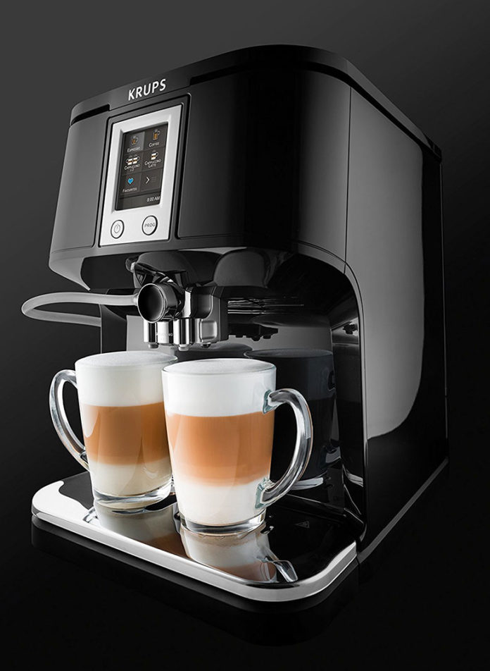 Krups Two-in-One-Touch-Cappuccino EA8808 Kaffeevollautomat in Edelstahl und Schwarz erhältlich