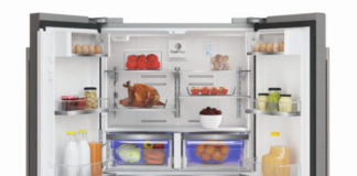 Der geräumige Side-by-Side Kühlschrank mit integriertem Weinkühler GWN 21210 X von Grundig erleichtert Wocheneinkauf und Festtagsplanung