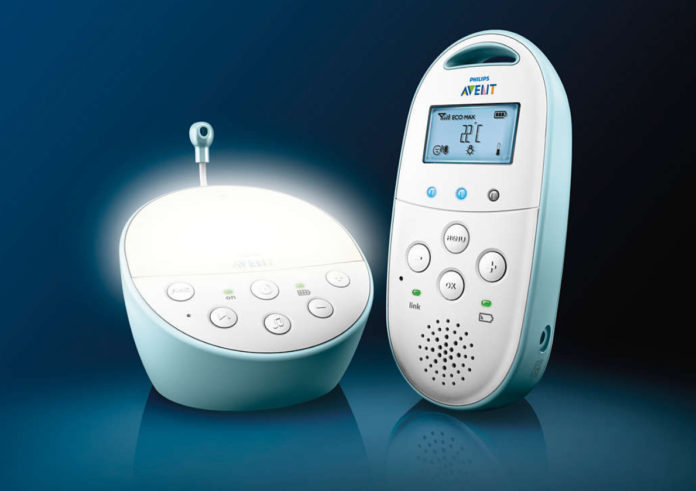 Das Philips Avent DECT Babyphone schafft mit integrierter Sternenhimmel-Funktion und Gute-Nacht-Liedern eine beruhigende Atmosphäre zum Einschlummern