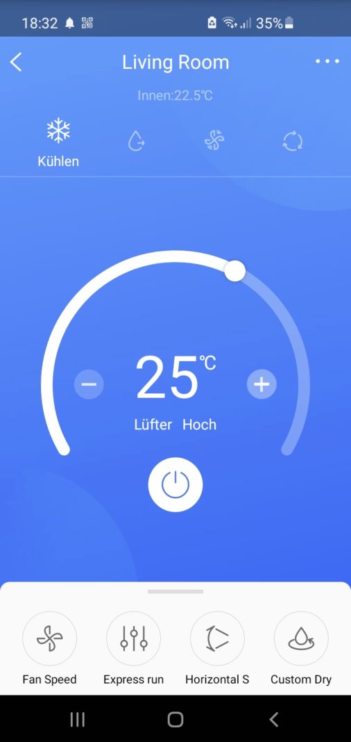 Über die „NetHomePlus“-App lässt sich die Klimaanlage und ihr großer Funktionsumfang komfortabel steuern