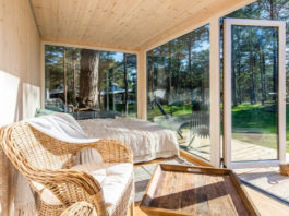 Gartenhaus Holz grosse Fenster