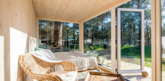 Gartenhaus Holz grosse Fenster