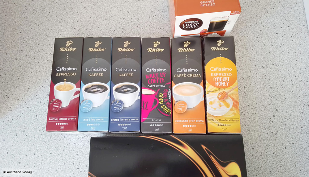 Die Kaffeekapseln für die Maschinen gibt es in allen möglichen Geschmackssorten und Varianten
