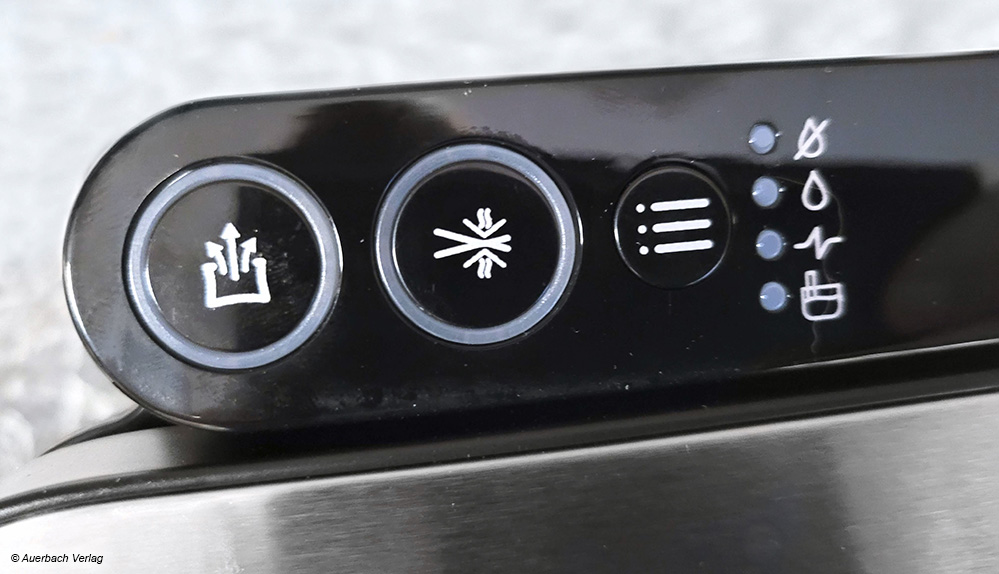 Die Bedienelemente beim FoodSaver VS3190X lassen sich auch mit feuchten Küchenfingern noch optimal nutzen