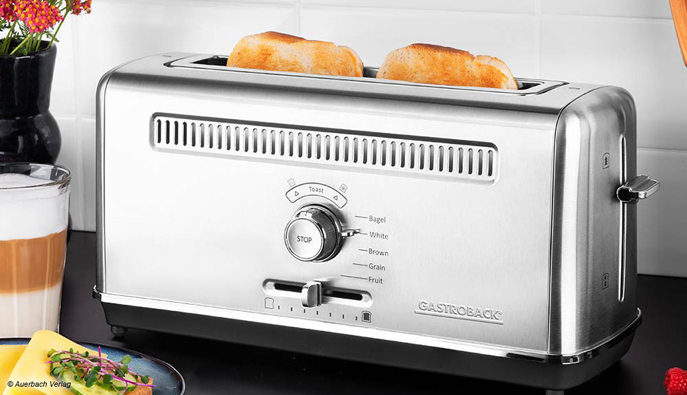 Ein echter Hingucker: Der Gastroback Design Toaster Advanced 4S bietet eine schicke Optik, ist ansonsten aber Mittelmaß