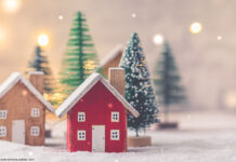Haus Winter Silhouette Weihnachten
