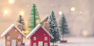 Haus Winter Silhouette Weihnachten