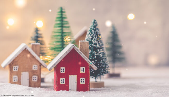 Haus Winter Silhouette Weihnachten