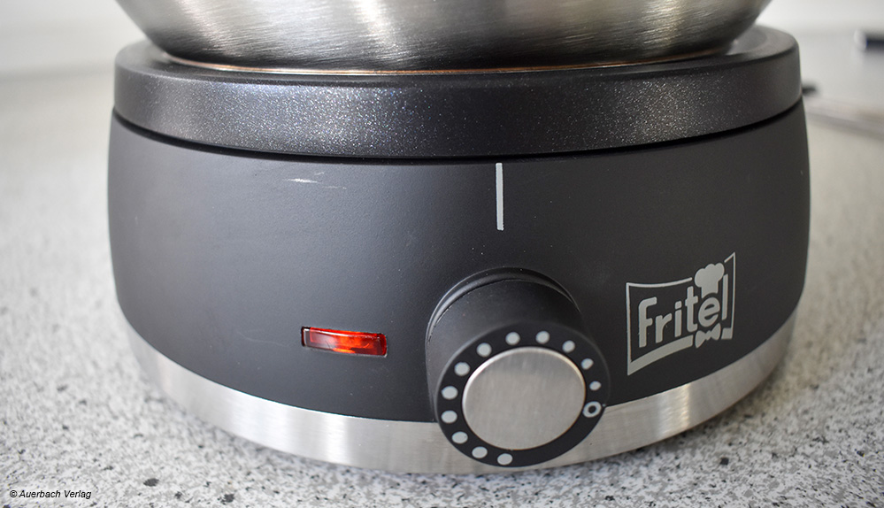 An jedem der getesteten Kocher kann die Temperatur stufenlos eingestellt werden, wie hier beim Gerät von Fritel 

