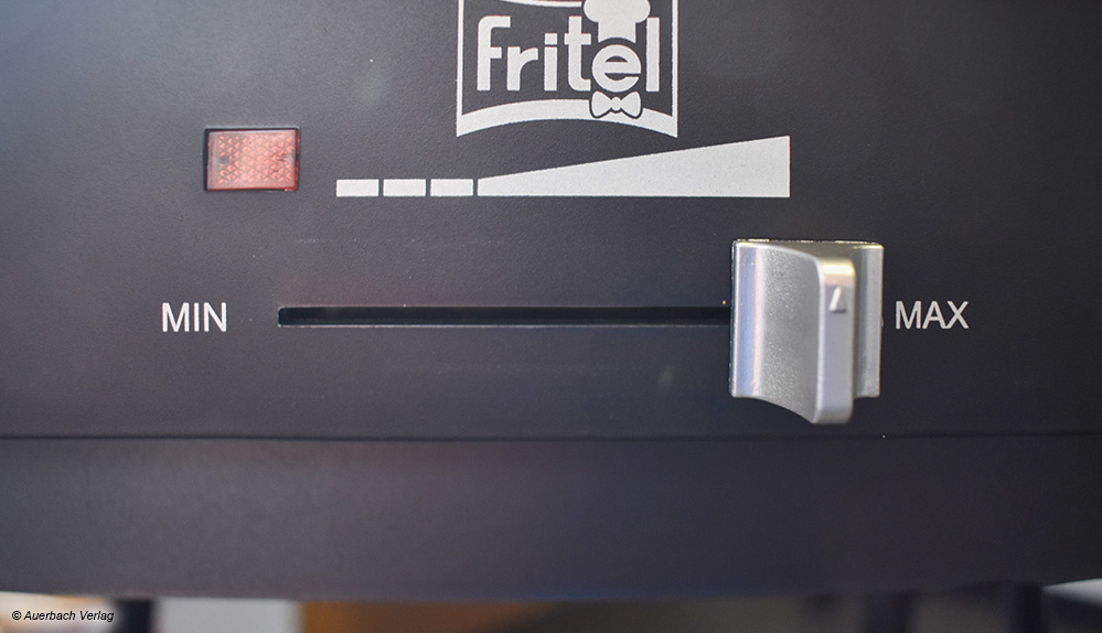 Fritels Schieberegler für den Stand-/Tischgrill BBQ 2246 macht die Temperaturwahl eher vage