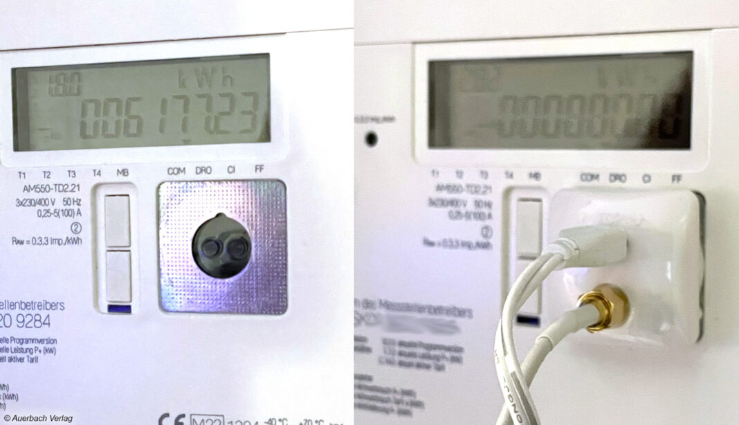 Nur auf modernen Zählern mit Infrarotschnittstelle kann der Poweropti mit seinem integrierten Magnat installiert werden