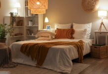 Bett im Schlafzimmer