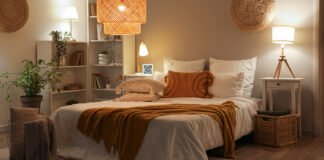 Bett im Schlafzimmer