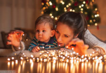 Lichterkette Frau Kind Baby