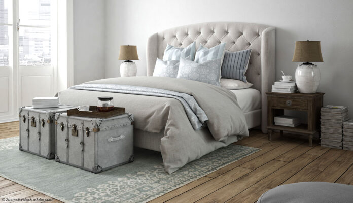 Boxspringbett im Schlafzimmer