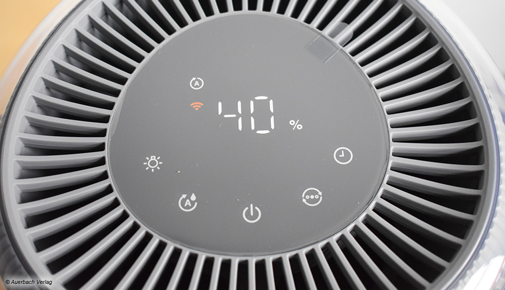  Philips’ Luftbefeuchter zeigt auf einen Blick, welche Atmosphäre aktuell rund um das Gerät herrscht