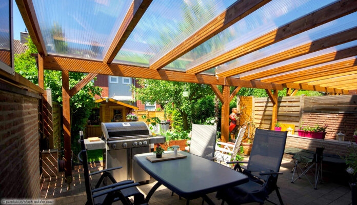 Terrassenüberdachung mit Stegplatten