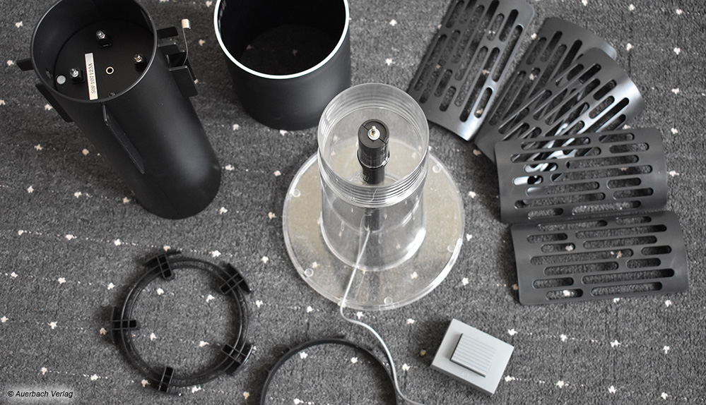 Der Evolution Ionflow von Lightair besteht aus drei Hauptteilen, die Manschette kann optional angebracht werden