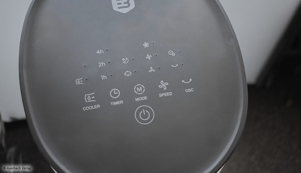 Balter zeigt, wie es geht: Die Icons für die Bedienung des Ventilators sind eindeutig und für jede Person schnell verständlich 
