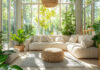 Wintergarten mit Sofa und Pflanzen